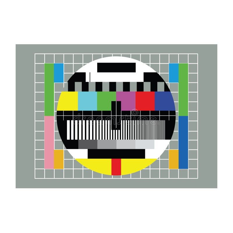 TV transmission test card stock vector. Illustration of receive 3552906