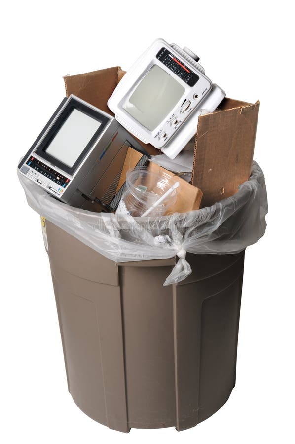 Trashcan with Electronic Waste Stock Photo Image of hard, technology 22425582
