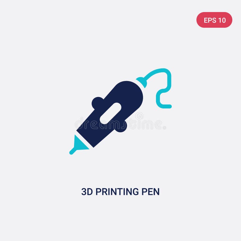 Två färger 3d-utskrift av vektorikonen för pennvektorn från datorkonceptet Isolerad symbol för vektortecken för blå 3d-tryckpenna royaltyfri illustrationer Två färger 3d-utskrift av vektorikonen för pennvektorn från datorkonceptet Isolerad symbol för vektortecken för blå 3d-tryckpenna royaltyfri illustrationer