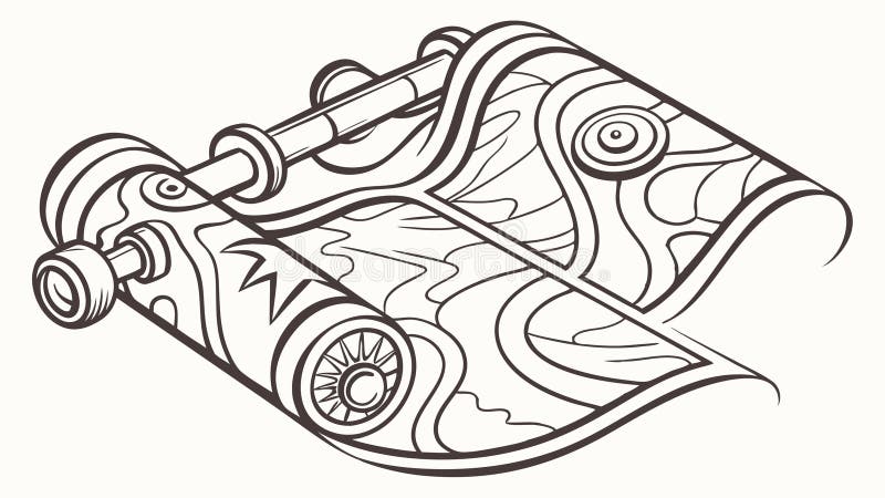 Två gamla rullar med symboler illustration vektorvektordesign Generativ AI stock illustrationer