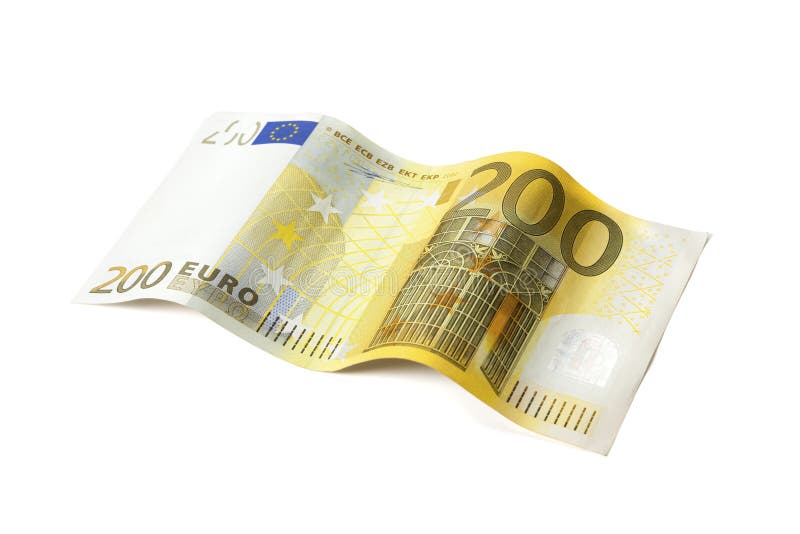 Tvåhundra euro räkning med den snabba banan royaltyfria foton Tvåhundra euro räkning med den snabba banan royaltyfria foton