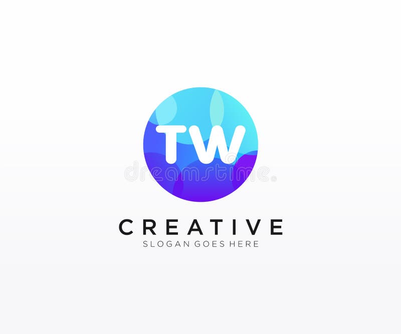 TW initial logo With Colorful Circle template vector vector illustration