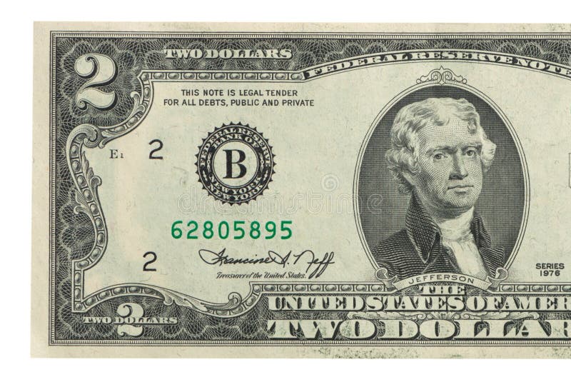 Two dollar bill issued in 1976 to commemorate the bicentenary U.S. Two dollar bill issued in 1976 to commemorate the bicentenary U.S.