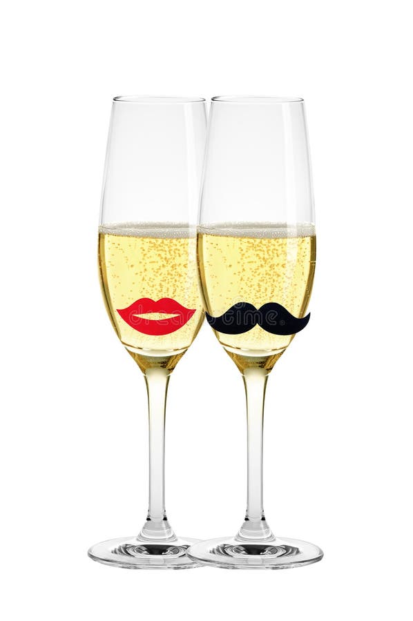 Twee glazen champagne die op wit wordt geïsoleerd royalty-vrije stock foto Twee glazen champagne die op wit wordt geïsoleerd royalty-vrije stock foto