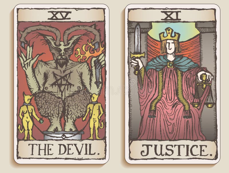 Twee Kaarten van het Tarot v.3 stock illustratie Twee Kaarten van het Tarot v.3 stock illustratie