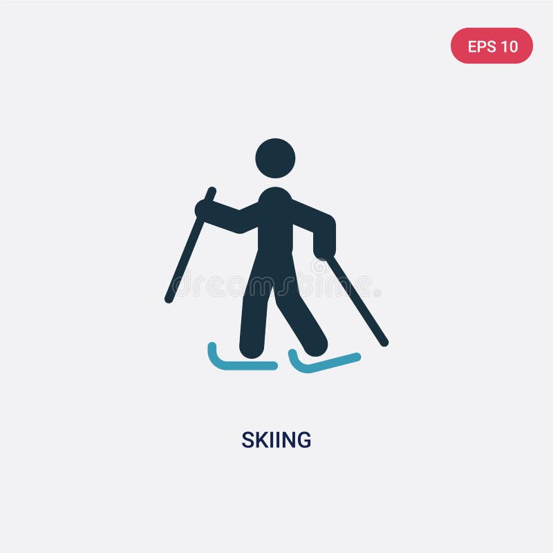 Twee kleur het ski?en vectorpictogram van sportenconcept het geïsoleerde blauwe het ski?en vectortekensymbool kan gebruik voor We vector illustratie Twee kleur het ski?en vectorpictogram van sportenconcept het geïsoleerde blauwe het ski?en vectortekensymbool kan gebruik voor We vector illustratie