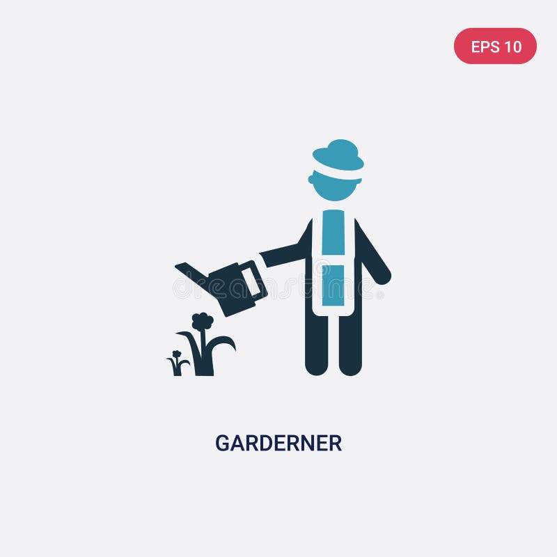 Twee kleuren garderner vectorpictogram van mensenconcept het geïsoleerde blauwe symbool van het garderner vectorteken kan gebruik stock illustratie Twee kleuren garderner vectorpictogram van mensenconcept het geïsoleerde blauwe symbool van het garderner vectorteken kan gebruik stock illustratie