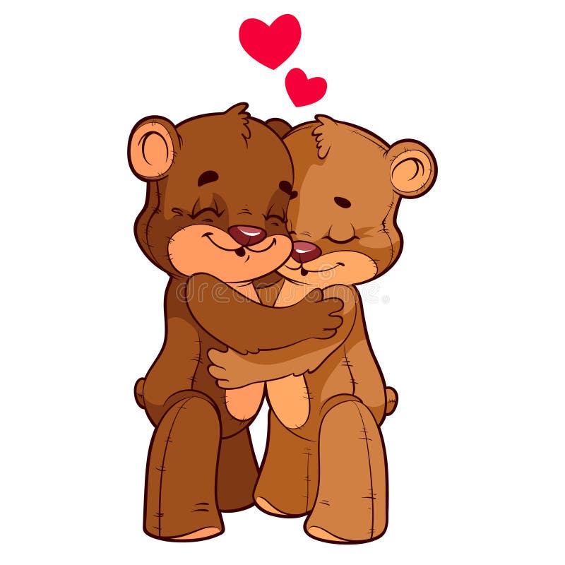 Twee leuke teddy stock illustratie Twee leuke teddy stock illustratie