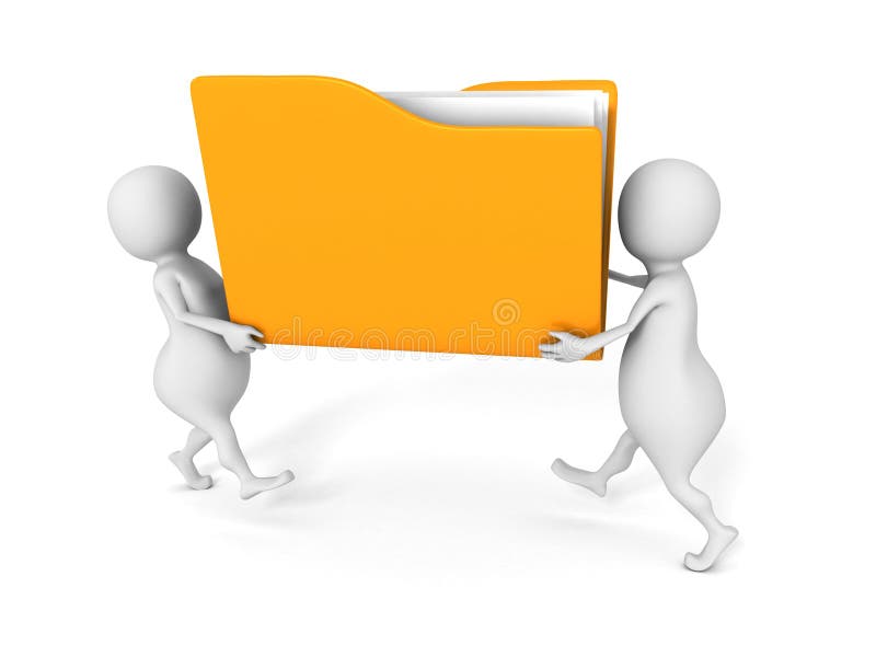 Twee mensen dragen gele het document van het bureaudocument dossieromslag vector illustratie Twee mensen dragen gele het document van het bureaudocument dossieromslag vector illustratie