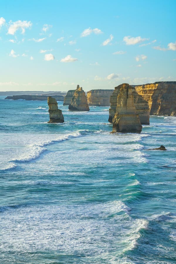 Twelve apostles at sunset,great ocean road at port campbell, australia 12 royalty free stock image Twelve apostles at sunset,great ocean road at port campbell, australia 12 royalty free stock image