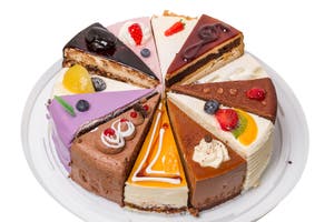 Twelve Different Pieces Of Cake On White Royalty Free Stock Image 