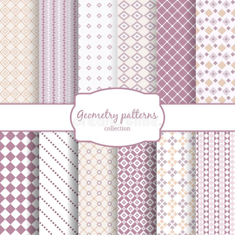 Twelve retro different vector seamless patterns vector illustration Twelve retro different vector seamless patterns vector illustration
