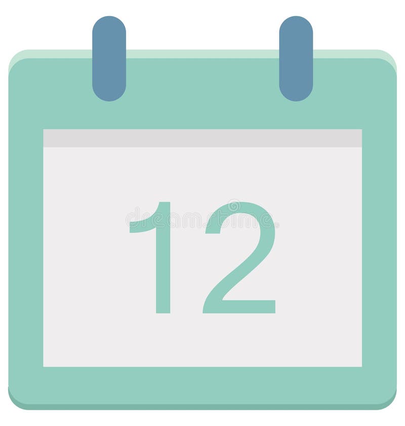 Calendar Day Twelve Date Icon Stock Vector - Illustration of event ...