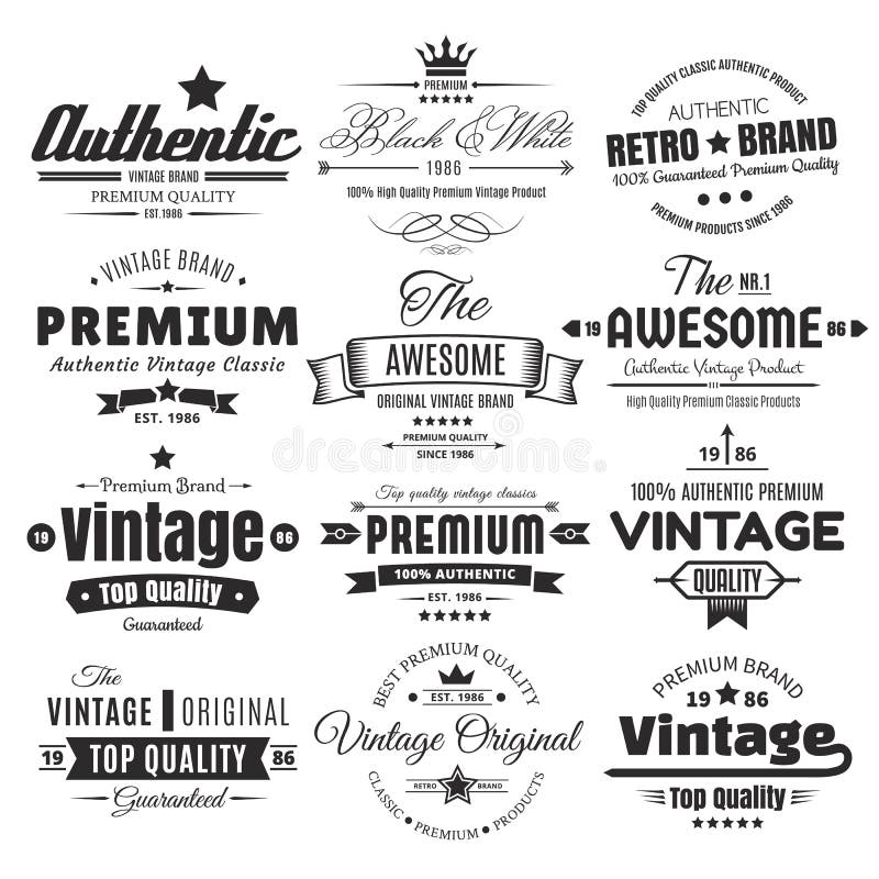 Set of Vintage Labels or Badges Stock Vector - Illustration of ...