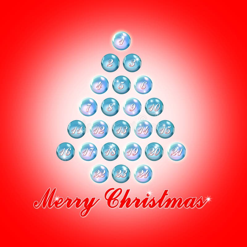 Twenty Four Days until Christmas Concept Image with Christmas Tree