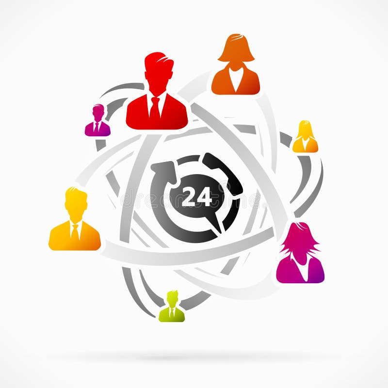 Twenty four hours support royalty free illustration Twenty four hours support royalty free illustration