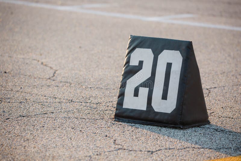 A Twenty Yard Line Marker Ready for Rehearsal at Marching Band