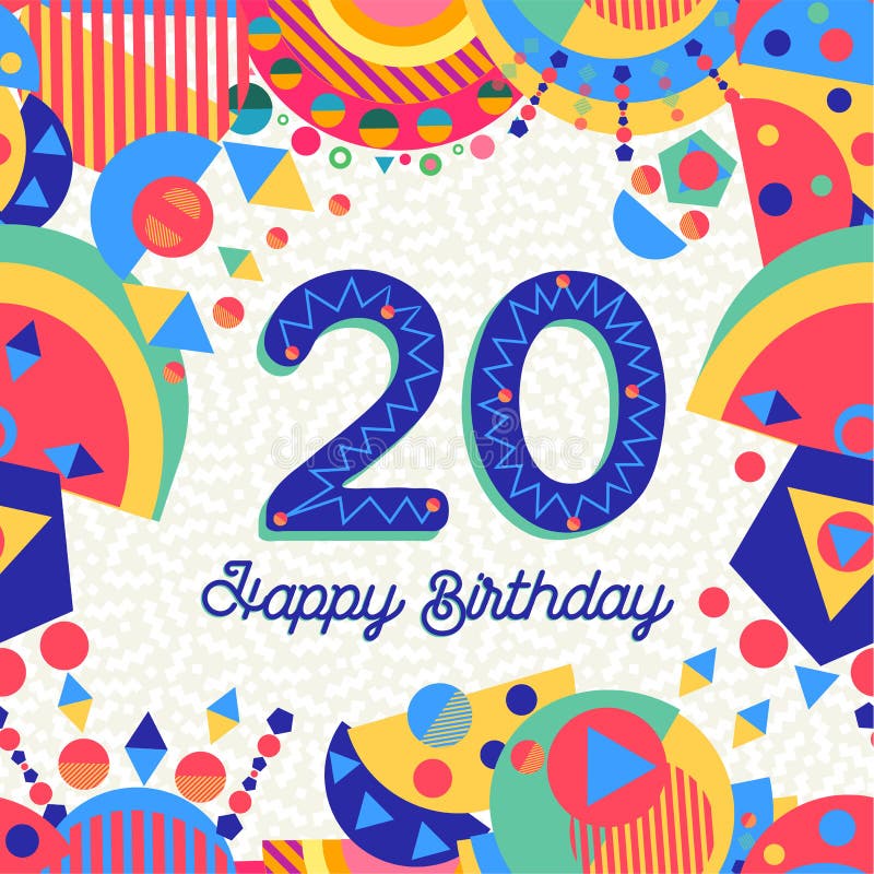 Twenty 20 Year Birthday Greeting Card Number Stock Vector - Illustration of number, adult: 117376264 Twenty 20 Year Birthday Greeting Card Number Stock Vector - Illustration of number, adult: 117376264