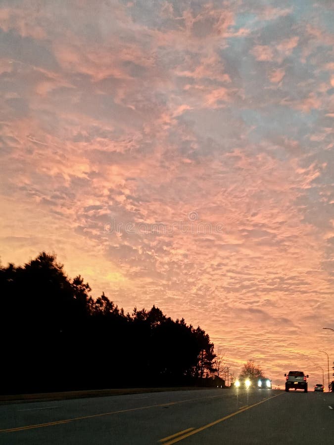 Twilight sky in Arkansas editorial photography. Image of tree 240652067