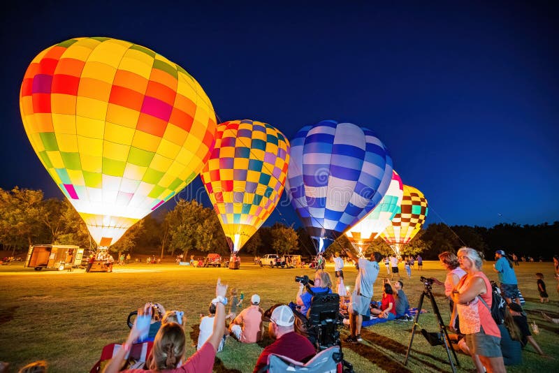 Twilight View of the Firelake Fireflight Balloon Festival Event