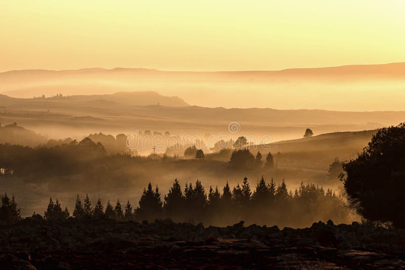 Twilight In The Village In The Field In Autumn Stock Photo Image Of