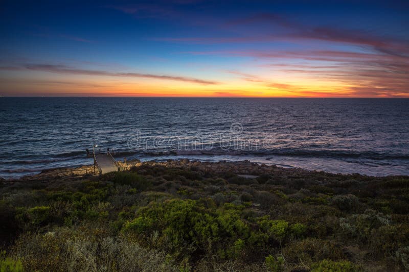 Twillight at Trigg Beach, WA, Australia Stock Photo Image of