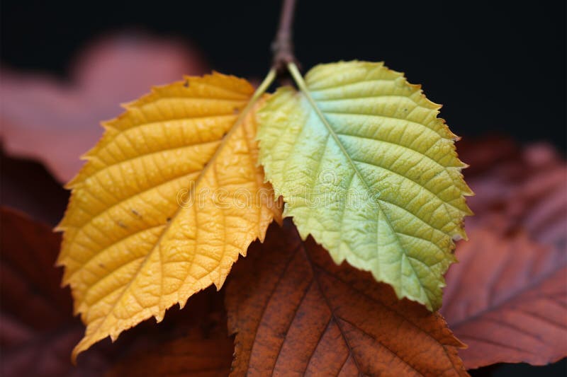 Twin automne laisse un duo dans natures symphonie colorée illustration libre de droits