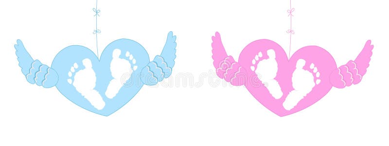 Download Angel Baby With Wings In Hearts Stock Vector ...