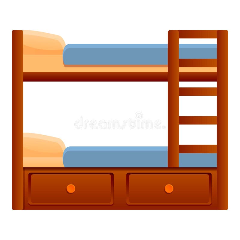 Bunk Bed Cartoon Vector Illustration Stock Vector Illustration of decor, interior 188028158