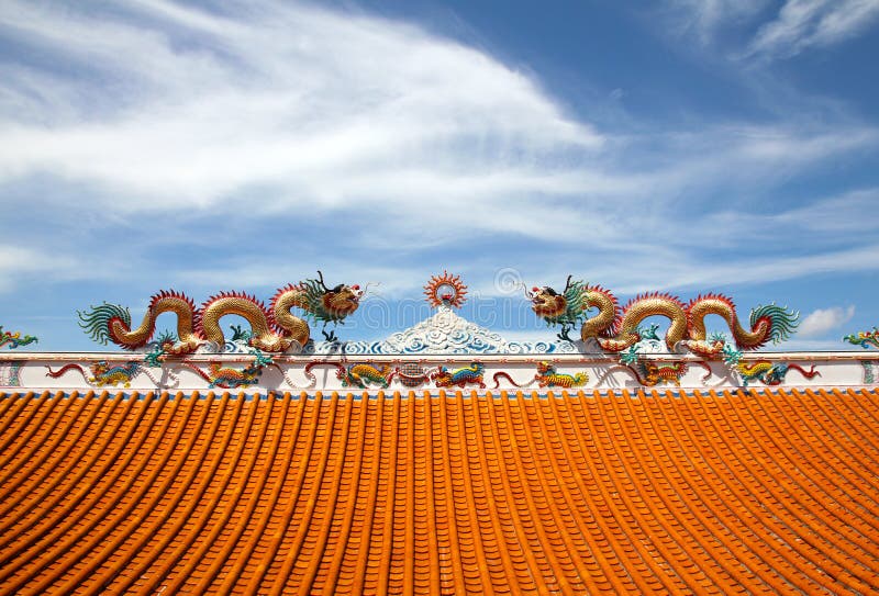 Twin dragons on the roof.