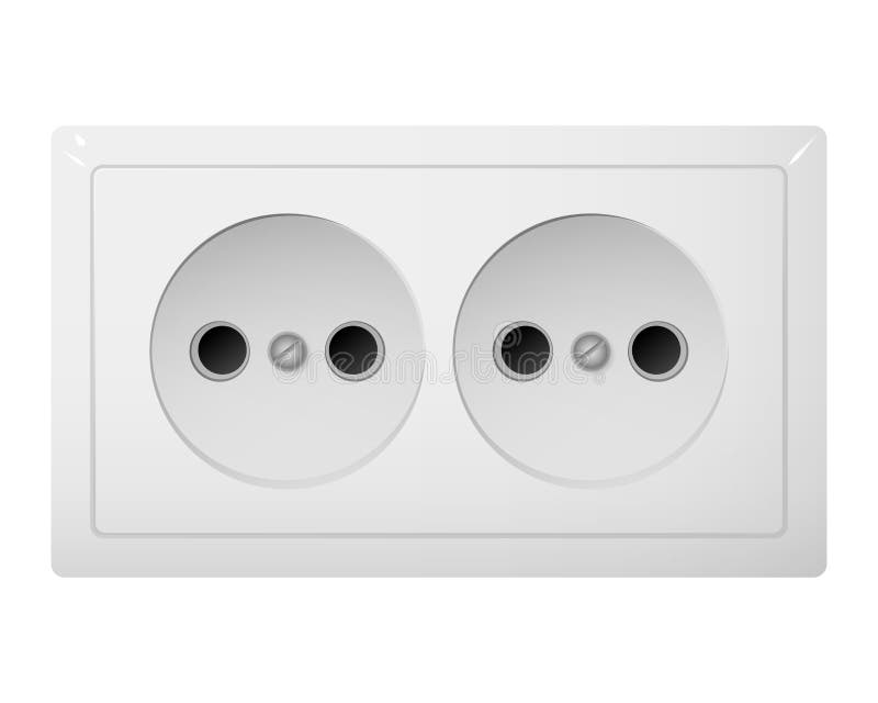 Double Socket Type B Réceptacle Du Mexique Vecteurs libres de