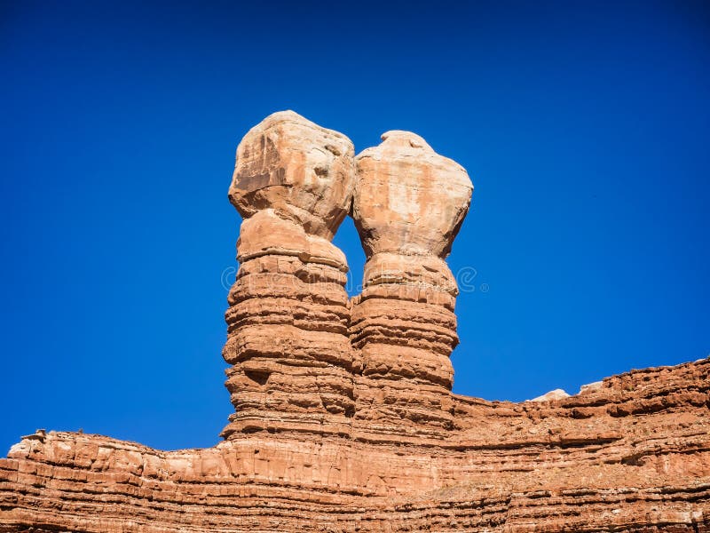 Navajo Twin Rocks, Bluff, Utah Stock Image Image of navajo, white