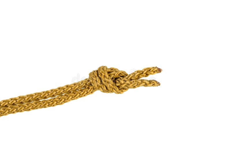 Twine Rope or Jute Rope with Bow Knot Isolated on White Background