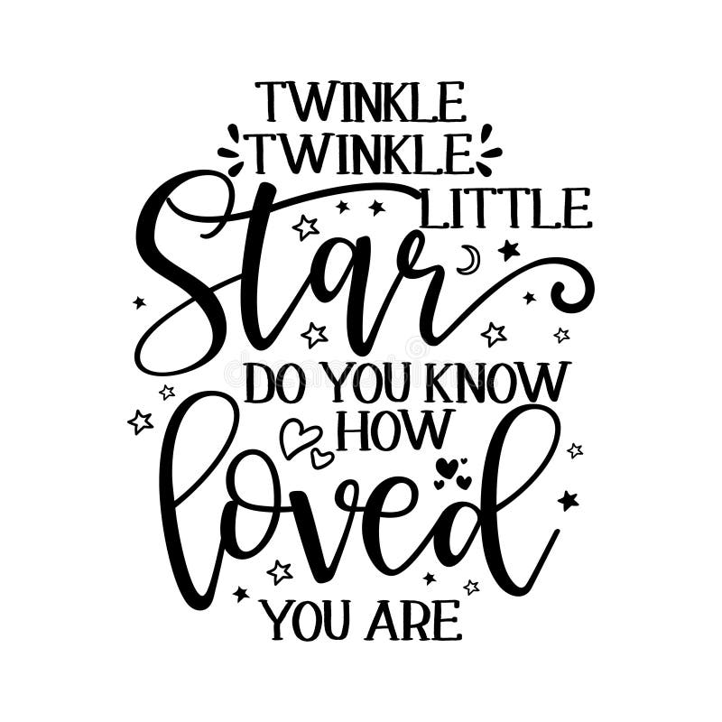 Twinkle twinkle pequeño texto estrella comillas vectoriales divertidas