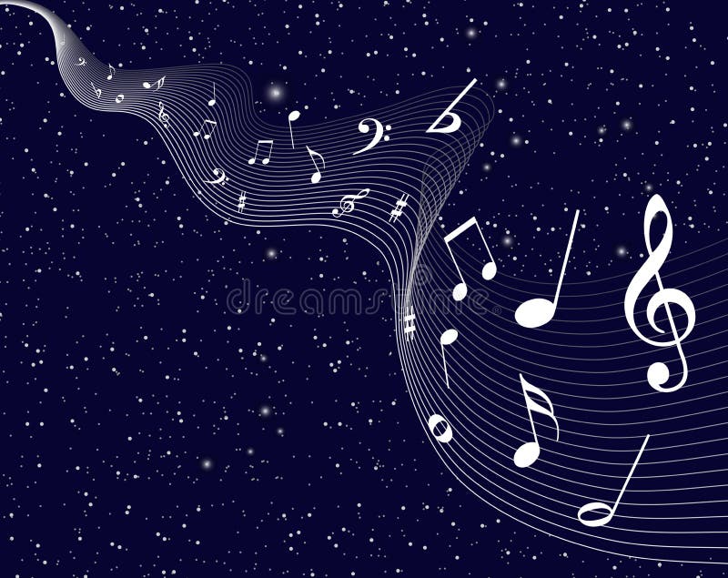 Twinkle stars with music notes