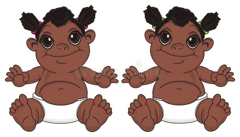 Twins negro babes boys stock illustration. Illustration of congratulations  - 88964599