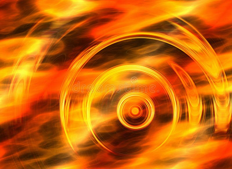 Twirl motion of bright explosion flash on fire backgrounds stock illustration