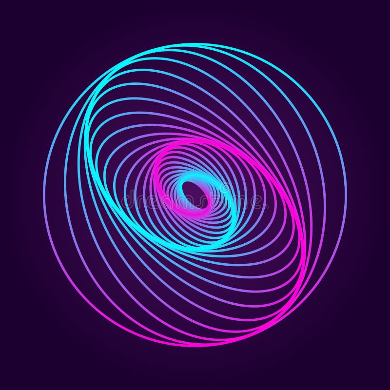 Twisted Lines on a Dark Background. Rotating Geometric Shape. Logo ...