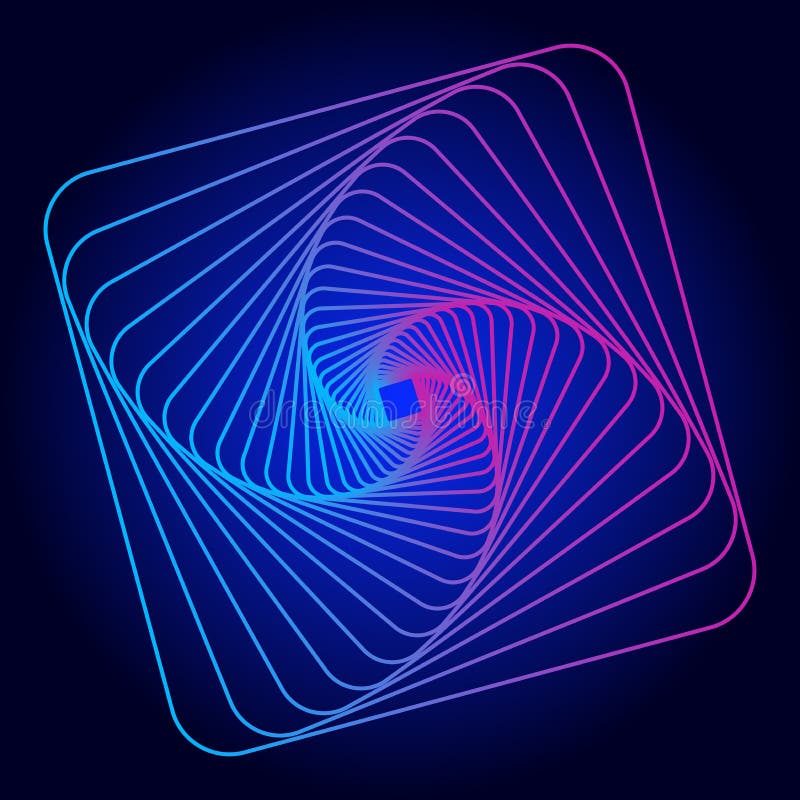 Twisted lines on a dark background. Rotating geometric shape. Logo. Vector illustration vector illustration
