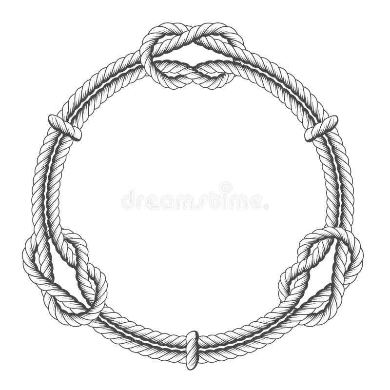 Twisted rope circle - round frame and knots