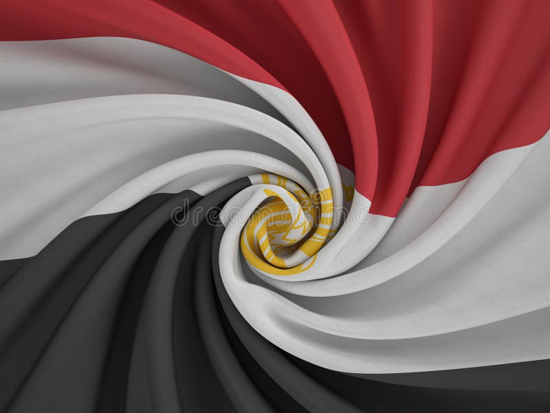 Twisted textile egypt flag background d illustration ilustração stock