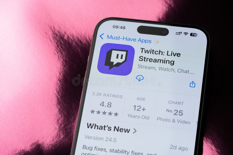 Twitch mobile application ranking stock images