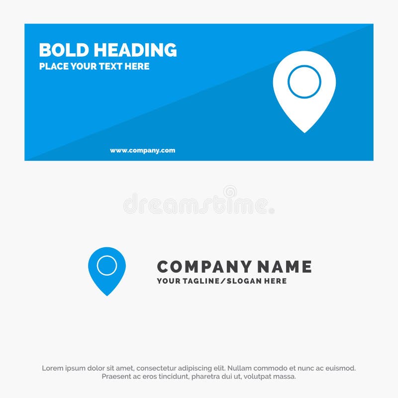 Twitter, Location, Map SOlid Icon Website Banner and Business Logo