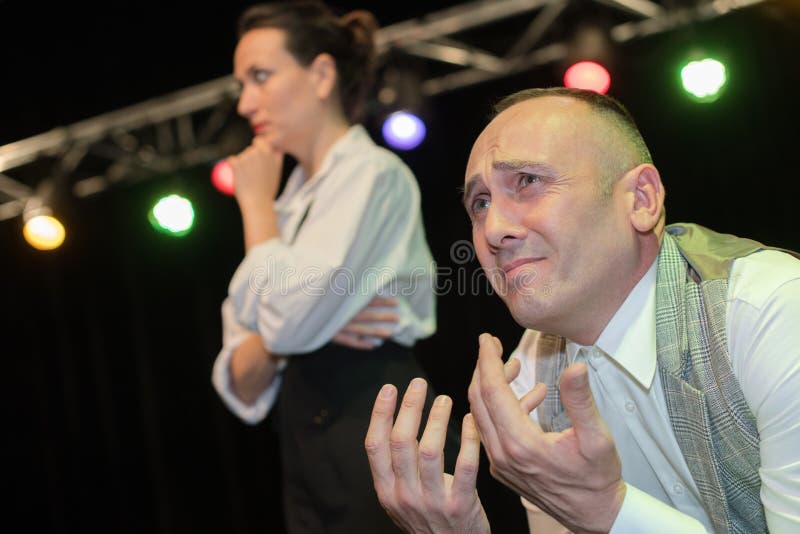 Actors during theater play stock photo. Image of mystery 100750794