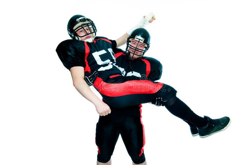 American Footballs in Football Shopping Cart Stock Illustration