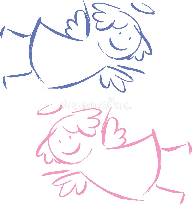 Two angels stock illustration