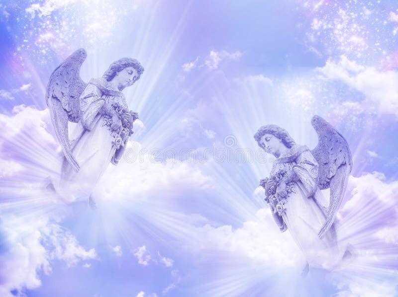 Two angels stock image. Image of pink, heaven, peace 66650371