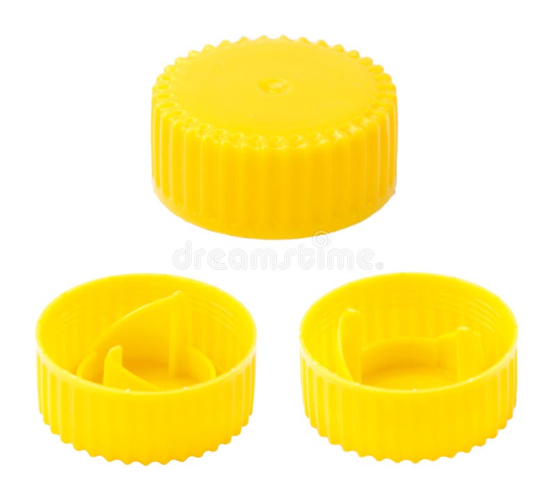 Isolated Yellow Plastic Bottle Caps Stock Photo Image of recycling