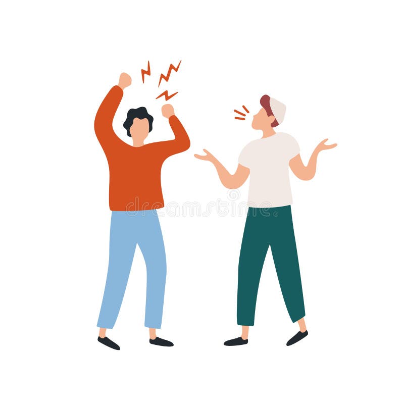 Two Angry Cartoon Guys Screaming during Conflict Vector Flat Illustration. Male Friends Quarreling Each Other Isolated Stock Vector - Illustration of irritate, contempt: 176609648 Two Angry Cartoon Guys Screaming during Conflict Vector Flat Illustration. Male Friends Quarreling Each Other Isolated Stock Vector - Illustration of irritate, contempt: 176609648