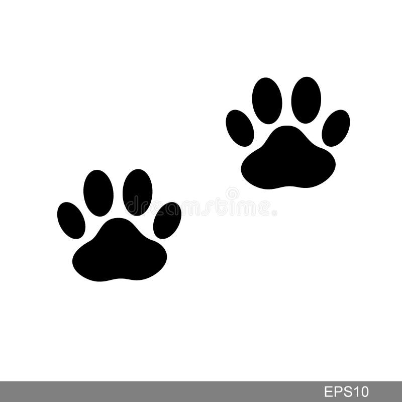 Two Animal Footprints Icon on White Background. Stock Vector - Illustration  of ilustration, black: 186152452